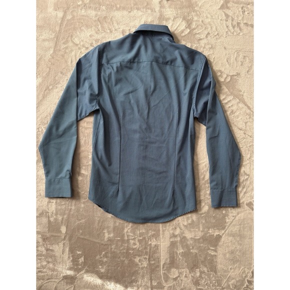 CON.STRUCT Slim Fit Stretch Button Down Shirt Men Small Blue Geometric - Picture 6 of 6